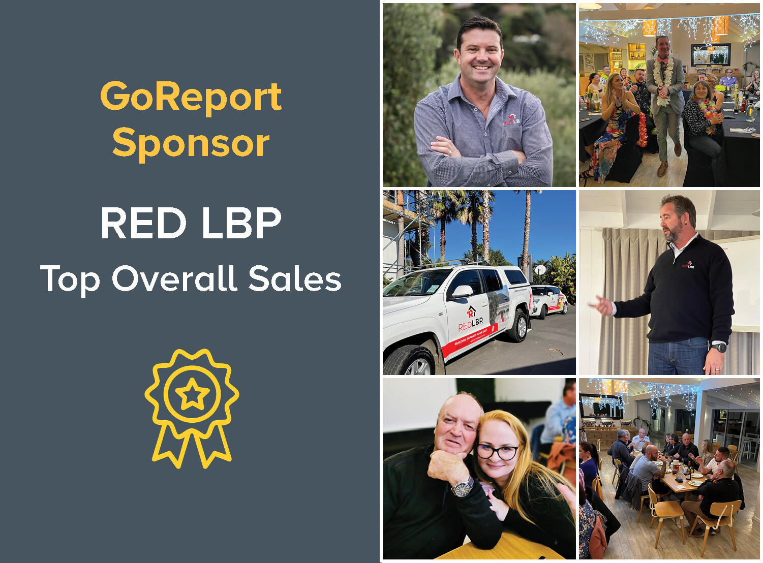 GoReport Sponsor Red LBP award at their annual conference in Waiheke Island, New Zealand