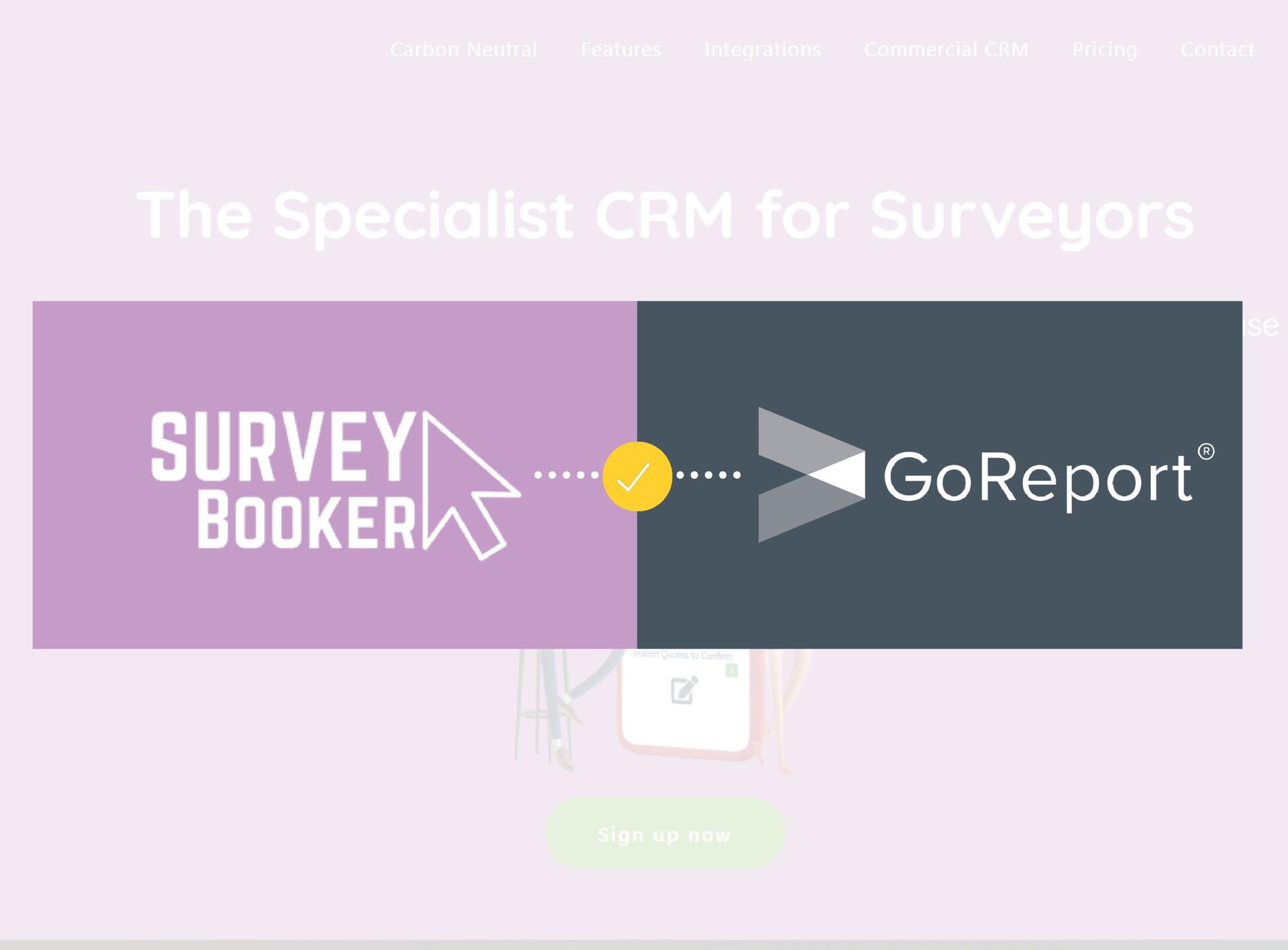 Leading digital surveying solution GoReport announce integration with leading surveying CRM platform Survey Booker.